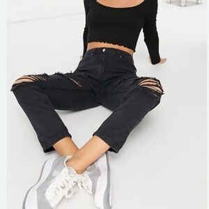 Aeropostale High Rise Black Distressed Jeans